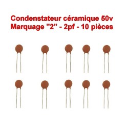 10x Condensateur Céramique 2 - 2pf - 50v - 102con222