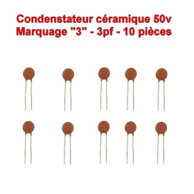 10x Condensateur Céramique 2 - 2pf - 50v - 102con222