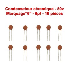 10x Condensateur Céramique 6 - 6pf - 50v - 102con226