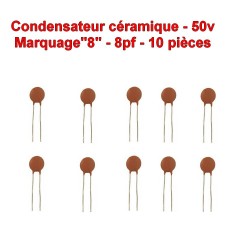 10x Condensateur Céramique 8 - 8pf - 50v - 102con228