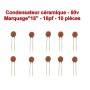 10x Condensateur Céramique 15 - 15pf - 50v - 102con230