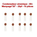 10x Condensateur Céramique 20 - 20pf - 50v - 103con233