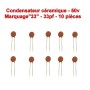 10x Condensateur Céramique 33 - 33pf - 50v - 103con237