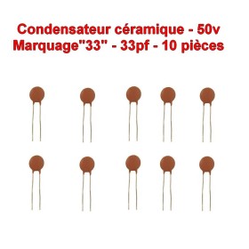 10x Condensateur Céramique 33 - 33pf - 50v - 103con237