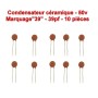 10x Condensateur Céramique 39 - 39pf - 50v - 103con238