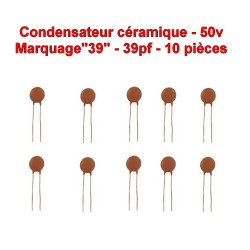 10x Condensateur Céramique 39 - 39pf - 50v - 103con238