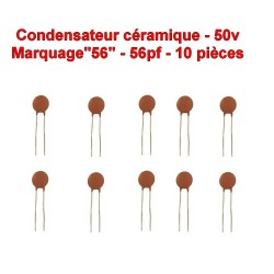 10x Condensateur Céramique 56 - 56pf - 50v - 103con241