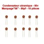 10x Condensateur Céramique 56 - 56pf - 50v - 103con241