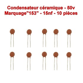 10x Condensateur Céramique 153 - 15nf - 50v - 104con252