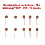 10x Condensateur Céramique 202 - 2nf - 50v - 105con255