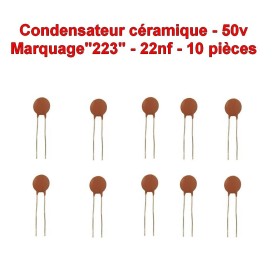 10x Condensateur Céramique 223 - 22nf - 50v - 105con259