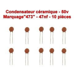 10x Condensateur Céramique 473 - 47nf - 50v - 106con266