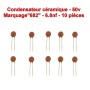 10x Condensateur Céramique 682 - 6.8nf - 50v - 106con268