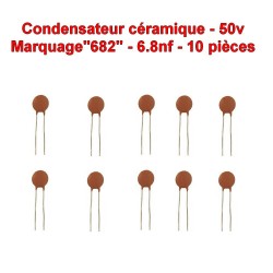 10x Condensateur Céramique 682 - 6.8nf - 50v - 106con268