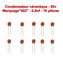 10x Condensateur Céramique 682 - 6.8nf - 50v - 106con268