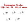 5x Condensateur film polyester box 123j - 12nF - 100v - ARCOTRONIC - 109con296