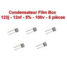 5x Condensateur film box 123j - 12nf - 100v - ARCOTRONIC - 109con296