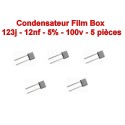5x Condensateur film box 123j - 12nf - 100v - ARCOTRONIC - 109con296