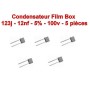 5x Condensateur film polyester box 123j - 12nF - 100v - ARCOTRONIC - 109con296