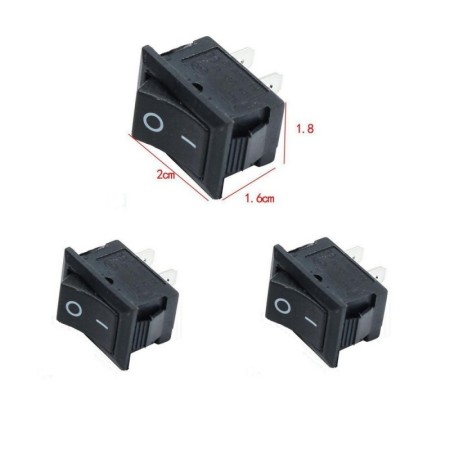 2x Interrupteur KCD1-101 - 6A - 250v 20x18mm on / off - 27int001