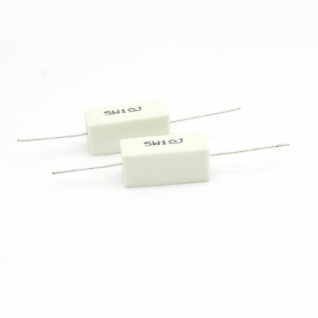 2x Résistance Céramique 5w - 1ohm Ciment bobinée Axial  