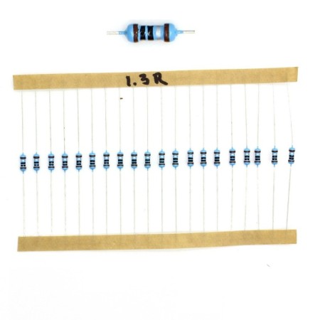 20x Résistances métal ¼W - 0.25w - 1% - 1R3 - 1.3ohm 1.3 ohm - 57res125