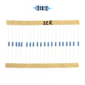 20x Résistances métal ¼W - 0.25w - 1% - 22R - 22ohm 22 ohm - 57res127