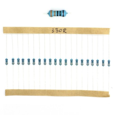 20x Résistances métal ¼W - 0.25w - 1% - 330R - 330ohm 330 ohm