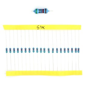 20x Résistances métal ¼W - 0.25w - 1% - 51Kohm 51K ohm