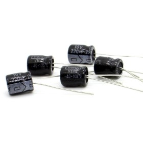 5x Condensateur chimique radial 220uF 10V 6x8mm 