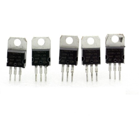 5x L7824CV régulateur de tension 24v - 1.5A - TO-220 - 120reg007