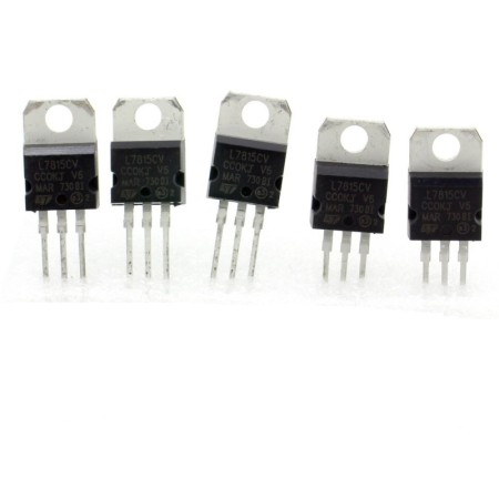 5x L7815CV régulateur de tension 15v - 1.5A - TO-220 - 120reg008