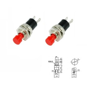 2x mini Commutateur PBS-110 Noir - switch - 0.5A - 250V