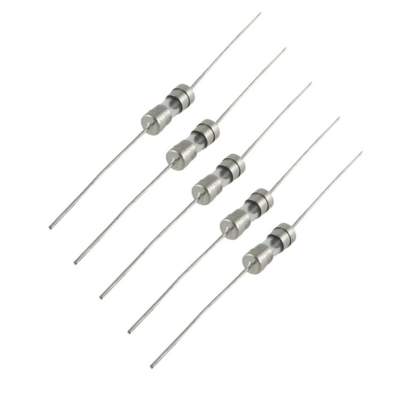 5x Fusibles verre 3.6x10mm fusion lente - temporisé - 1A - T1A 250v