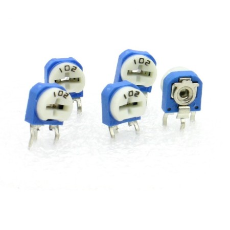 5x Trimmer 102 - 1k ohms - 100mW Resistance Variable - Rm-63 - 86pot034