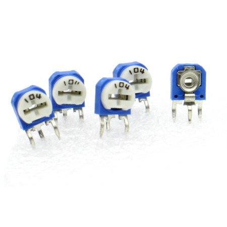 5x Trimmer 104 - 100k ohms - 100mW Resistance Variable - rm-63 - 86pot035