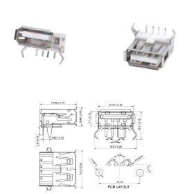 2x Prise usb 2.0 type A femelle à souder -