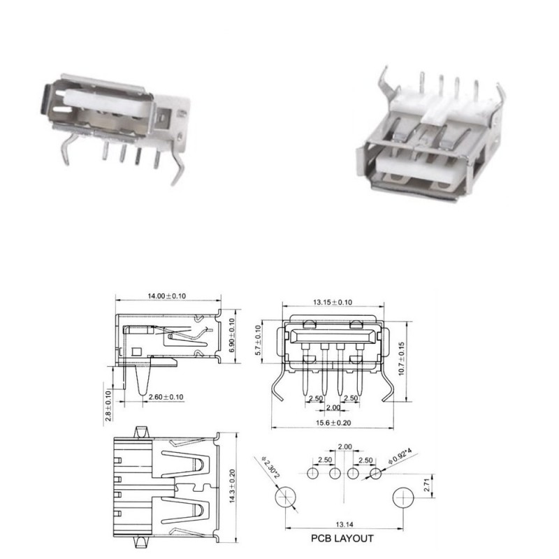 Connecteur USB Type A Femelle.