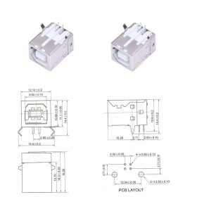 2x Prise usb 2.0 type B - DB90 - 90° - femelle à souder - Jing Extension - 87pri002