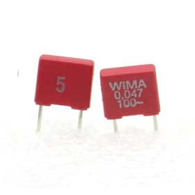 2x Condensateur polyester PET  WIMA 47nF - 100V 5% - MKS2