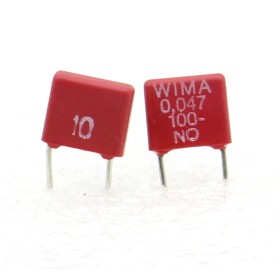 2x Condensateur polyester PET WIMA 47nF 100V 10% - MKS2 