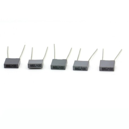 5x Condensateur film polyester box 682j - 6.8nF - 0.0068uf - 100v - 5% - ARCOTRONIC