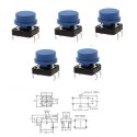 5x switch - reset - bouton poussoir + capuchon bleu 12x12x7mm - 28int016