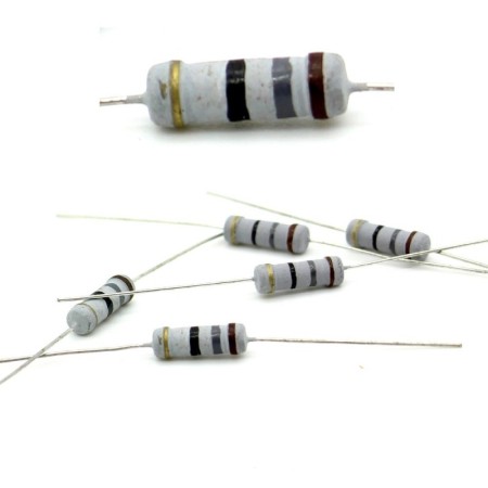 5x Résistance métal oxyde 1w - 18R - 18ohm - 5% - 117res195