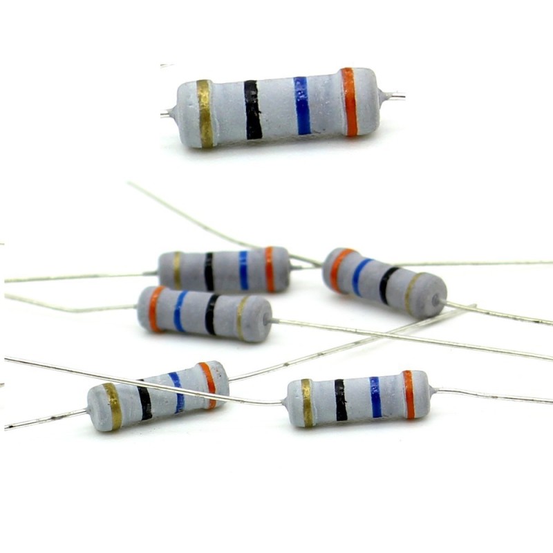 5x Résistance métal oxyde 1w - 36R - 36ohm - 5% 