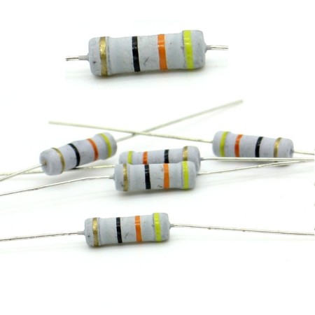 5x Résistance métal oxyde 1w - 43R - 43ohm - 5% - 118res204