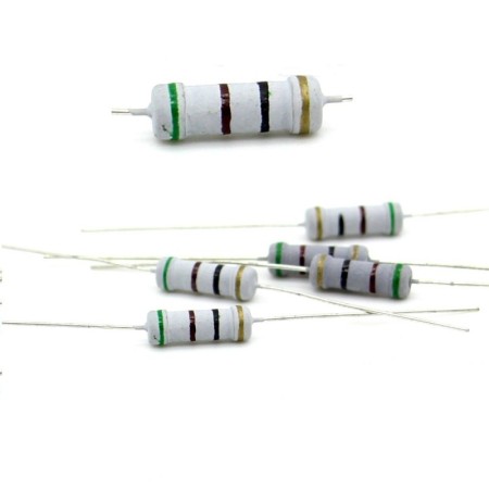 5x Résistance métal oxyde 1w - 51R - 51ohm - 5% - 118res206