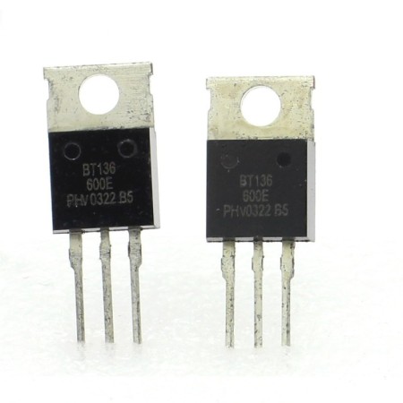 2x Triac BT136 BT136-600 BT136-600E - 600V - 4A - To-220 - Philips - 129tri003