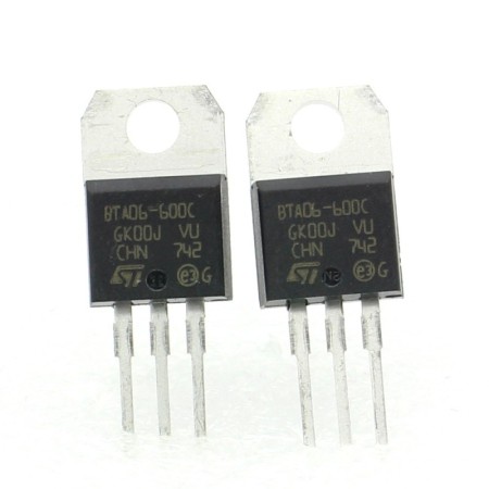 2x Triac BTA06-600C BTA06-600 - 600V 6A - STMicroelectronics 129tri006