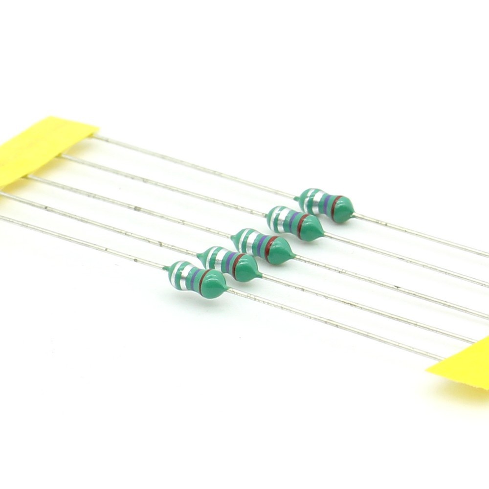 131ind009 5x Inductance 0.82uH ±10/% Axial TOP-VIEW COILS
